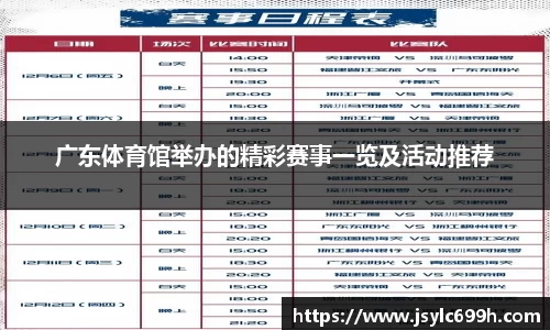 广东体育馆举办的精彩赛事一览及活动推荐